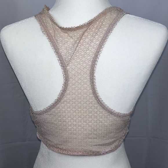 Victoria’s Secret Bralette Dream Angle Allover Lace Racerback Bra Lace up Mesh - Picture 11 of 11